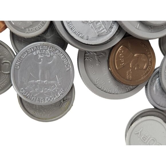 Assorted Play Money Coins Lot - Plastic & Metal Look Alike - Picture 11 of 16
